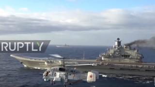 Вижте единствения руски самолетоносач в действие (ВИДЕО)