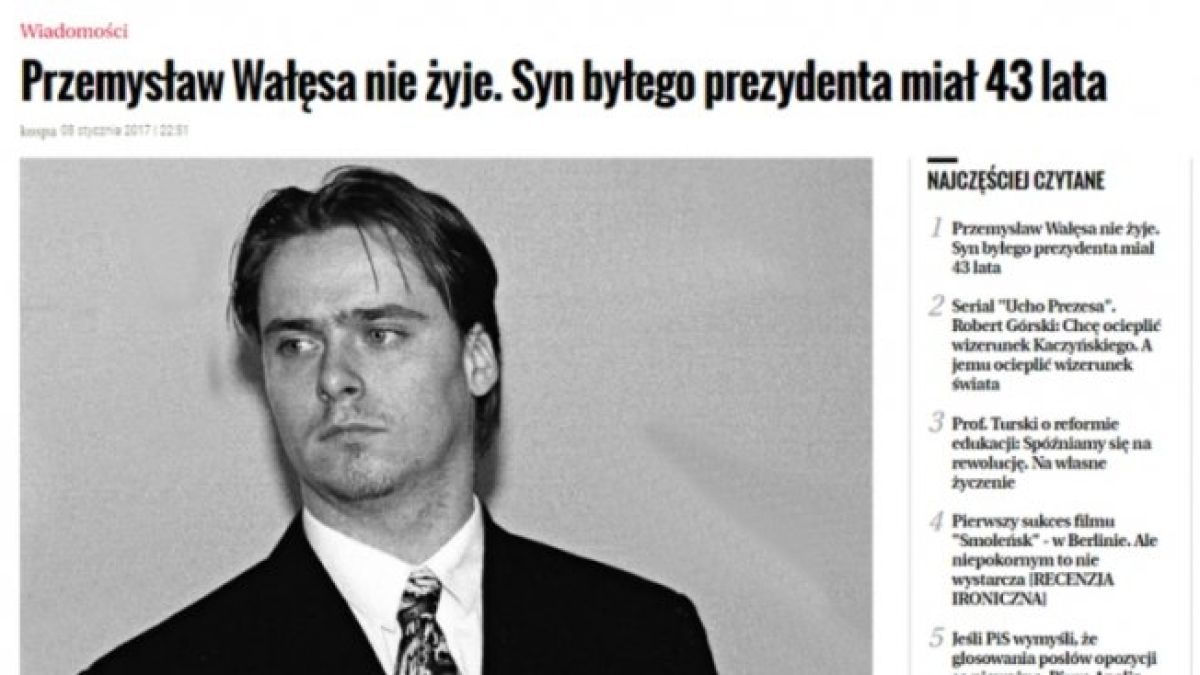 ПАП: Син на Лех Валенса е намерен мъртъв в дома си 