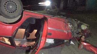 БМВ се обърна на автомагистрала "Тракия"