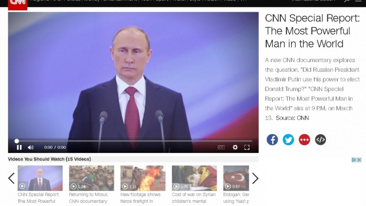 Си Ен Ен: Путин е най-влиятелният човек на света!