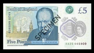 Банкнота пластика от 5 паунда продадена на търг за 60 000