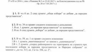 Ето го проекта на ГЕРБ за мажоритарна избирателна система (ДОКУМЕНТИ)