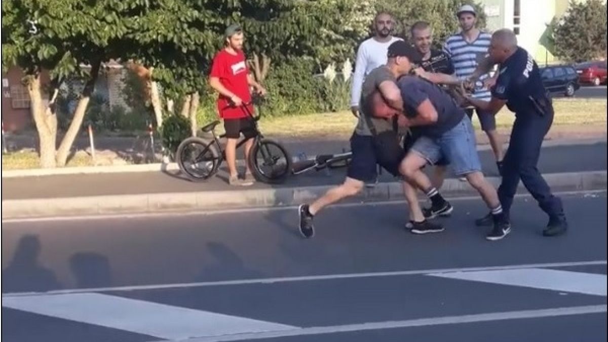 Екшън по ямболски! Пиян кримигерой побърка полицаи при арест (ВИДЕО)