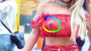 Ще ви шашне! Гери-Никол събра очите на Ню Йорк с прозрачно бюстие (СНИМКИ 18+)