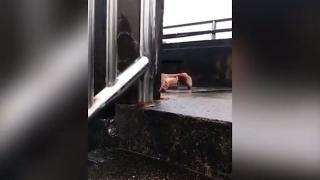 Страстна двойка се впусна в сексуални ласки на мост посред бял ден, блокираха движението (СНИМКИ/ВИДЕО 18+)