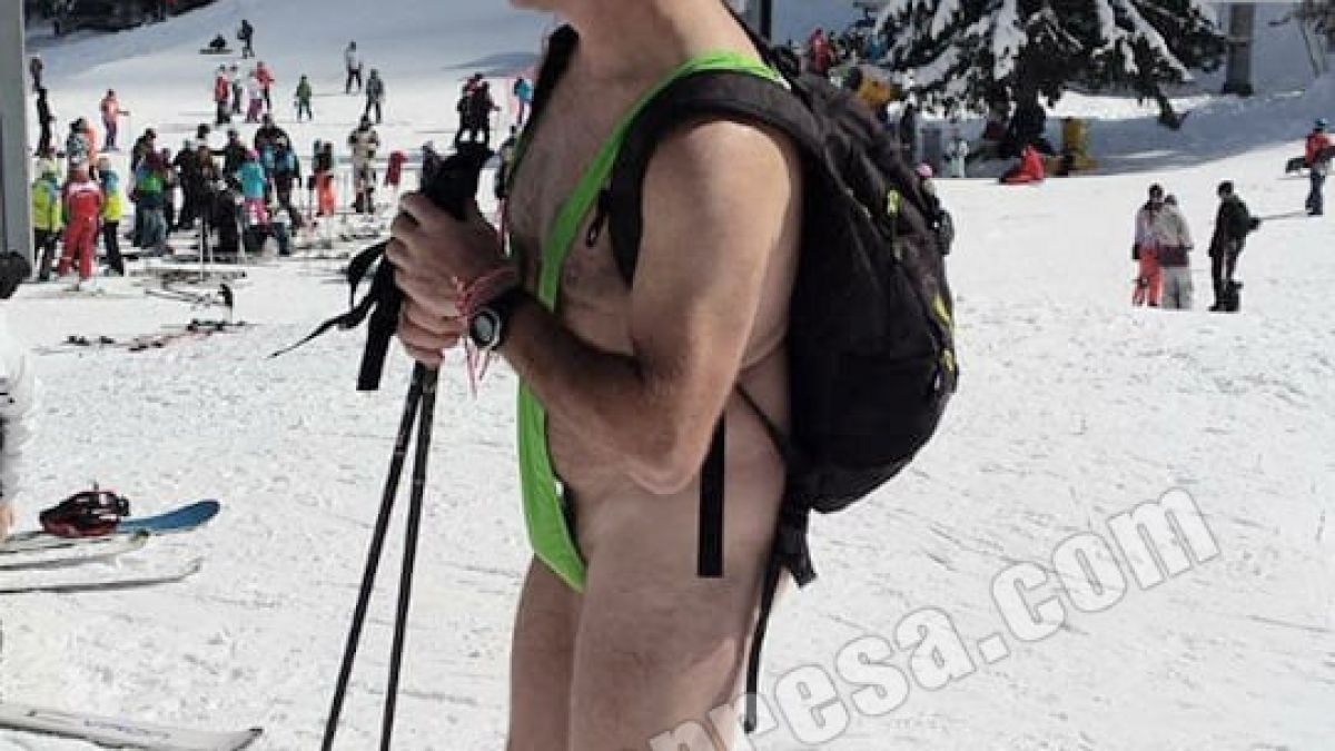 Гол скиор предизвика фурор на пистата в Банско (СНИМКИ 18+)
