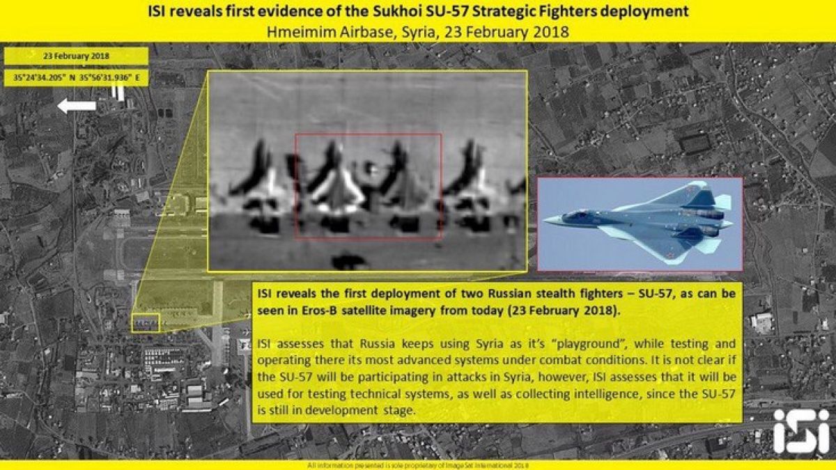 Израелски спътник фотографира руските Су-57 в Хмеймим  