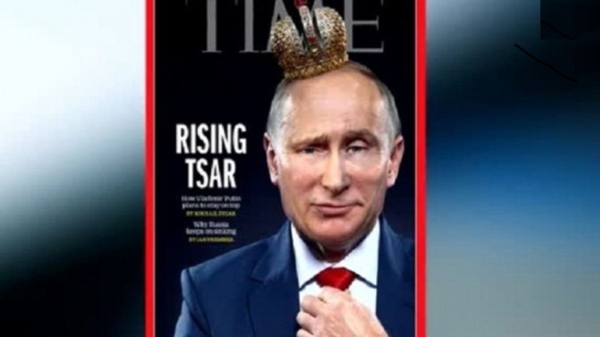 Путин изгря с корона на корицата на списание "Time"