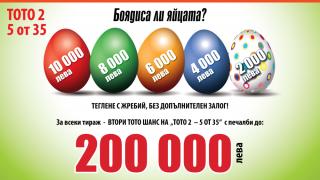 Великденски яйца с печалби раздават от Български спортен тотализатор на Велики четвъртък