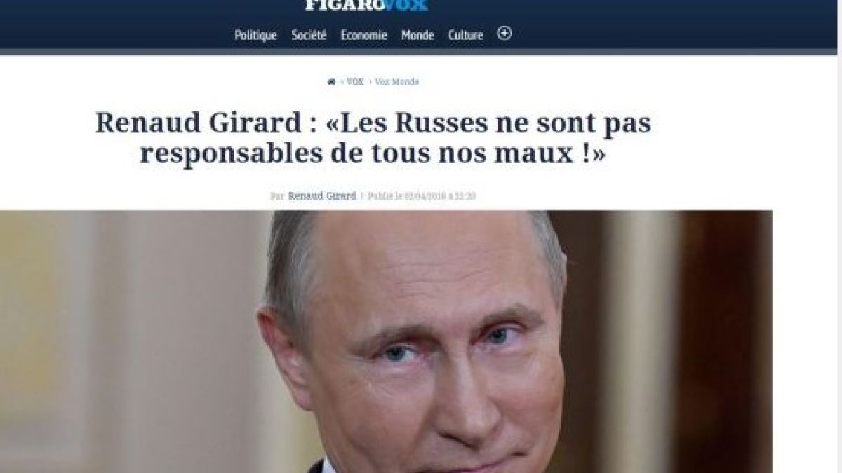 В. "Фигаро": Няма как Русия да е виновна за всичките ни беди!