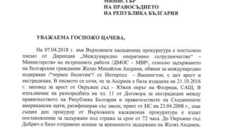 Това е ПИСМОТО на Цацаров по случая на Желяз