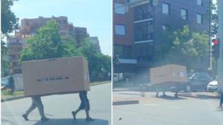 Ходещи кашони изправиха на нокти пловдивските шофьори (СНИМКИ)