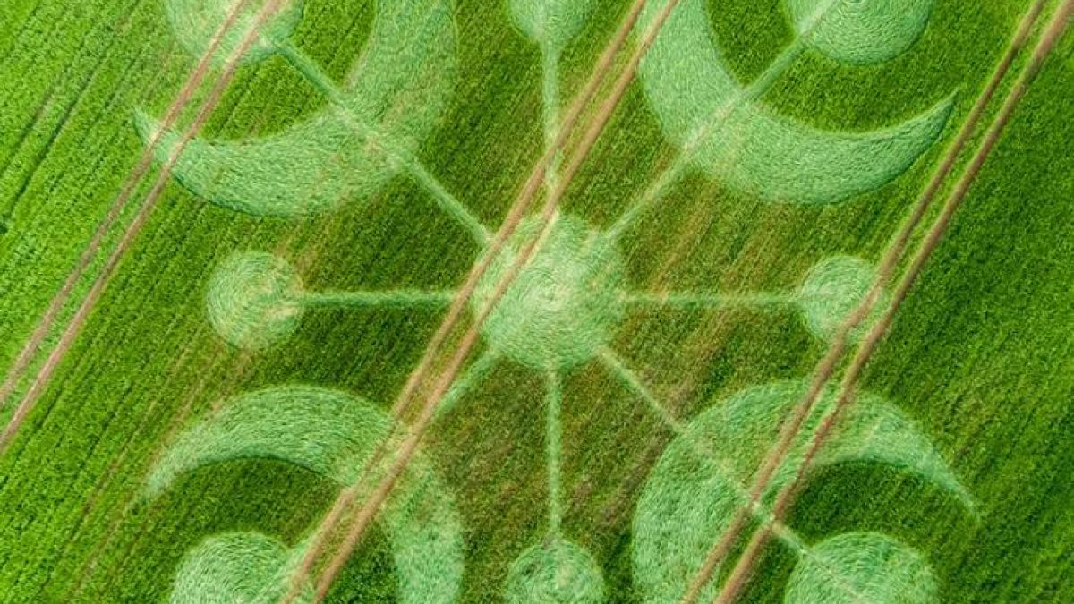 Извънземни пренощуваха в английско село и оставиха за спомен феноменална рисунка в полето (ВИДЕО)