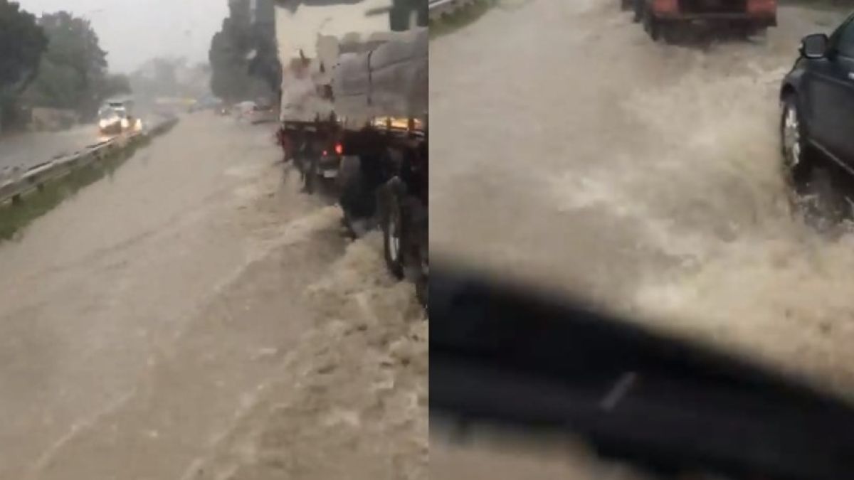 Воден апокалипсис във Варна! Пътят за Златни пясъци стана на река (СНИМКИ)