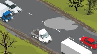 Школа за шофьори: Локва на пътя, как да не си потрошим автомобила? 