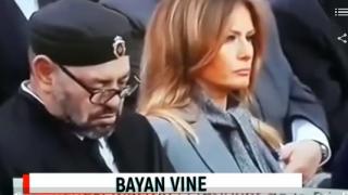 Нов сеир от Париж! Кралят на Мароко направи нещо потресаващо докато седеше до Мелания, а съпругът й Тръмп... (СНИМКИ/ВИДЕО)