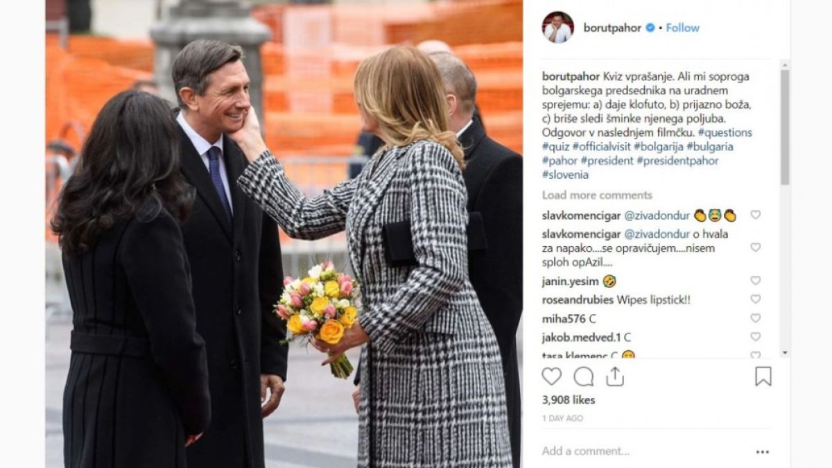 Закачката със словенския президент продължава: Г-жа Радева благославя ли ме или пък ми бие шамар? (СНИМКА/ВИДЕО)