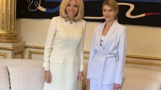 Съпругата на Зеленски блесна в ослепителен тоалет до Брижит Макрон (СНИМКИ)