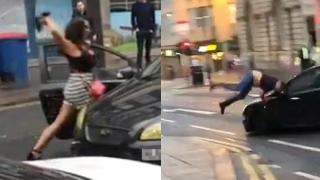 Потресаващо ВИДЕО от яростен сблъсък на секси мацка с мъже 