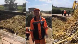 "Царски технологии": В Сибир запълват дупките в асфалта със ... слама ВИДЕО