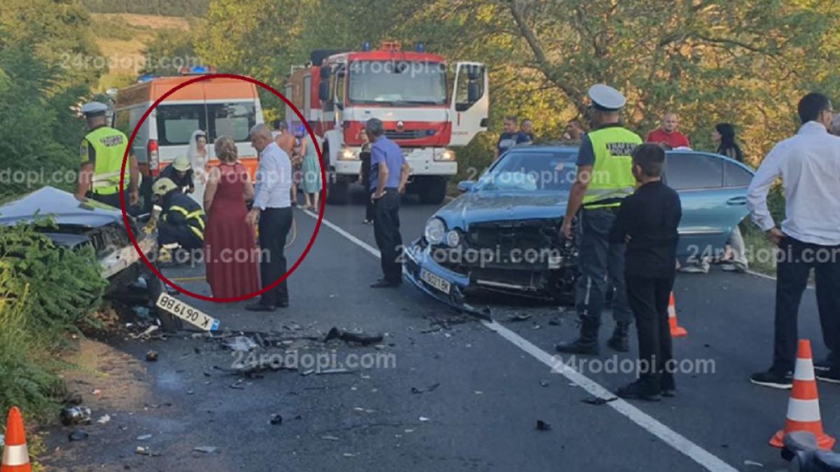 Ужасът край Кърджали е пълен! Ударили са се две коли от различни сватби ВИДЕО