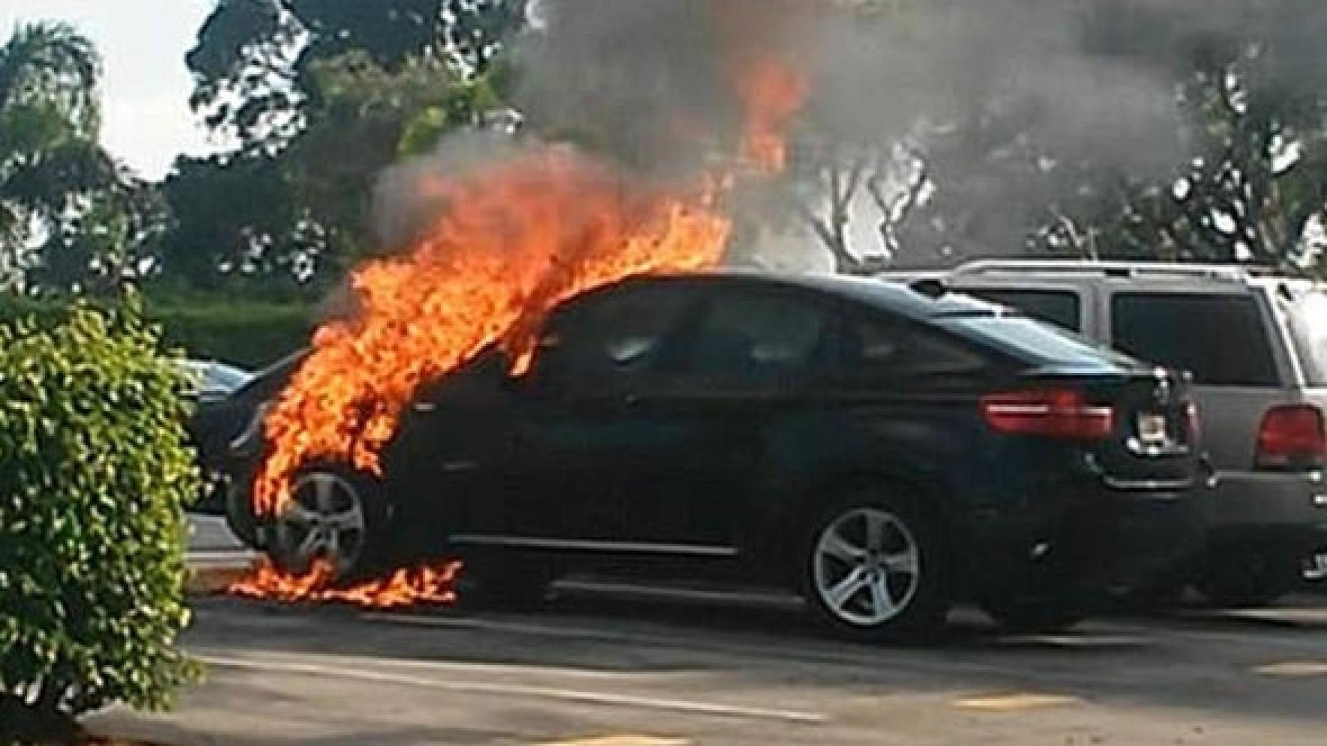 Огнен ад със столично БМВ на бензиностанция в Монтана