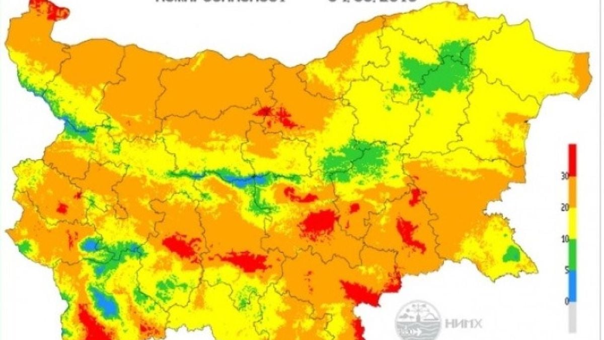 НИМХ с предупреждение за огромна опасност в 9 обрасти в сряда