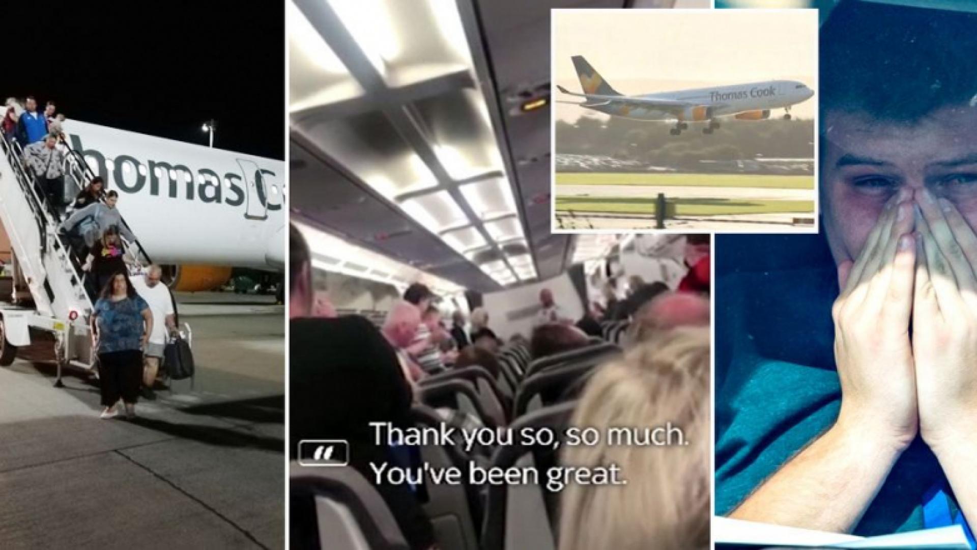 Сълзи на борда на последния полет на Томас Кук ВИДЕО