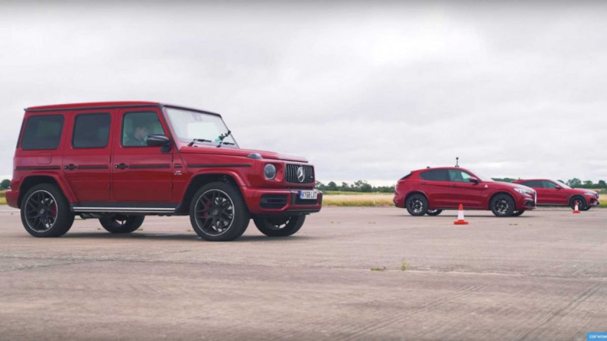 Вижте кой побеждава в битката между Mercedes-AMG G63, Jaguar F-Pace и Alfa Romeo Stelvio ВИДЕО