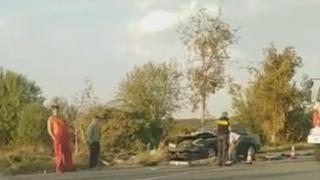 Тежка катастрофа с три коли на пътя Русе-Силистра ВИДЕО