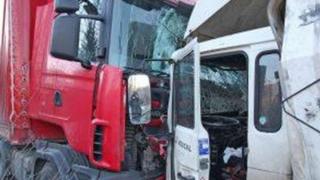 Страшна трагедия до Карнобат при челен удар на два ТИР-а 