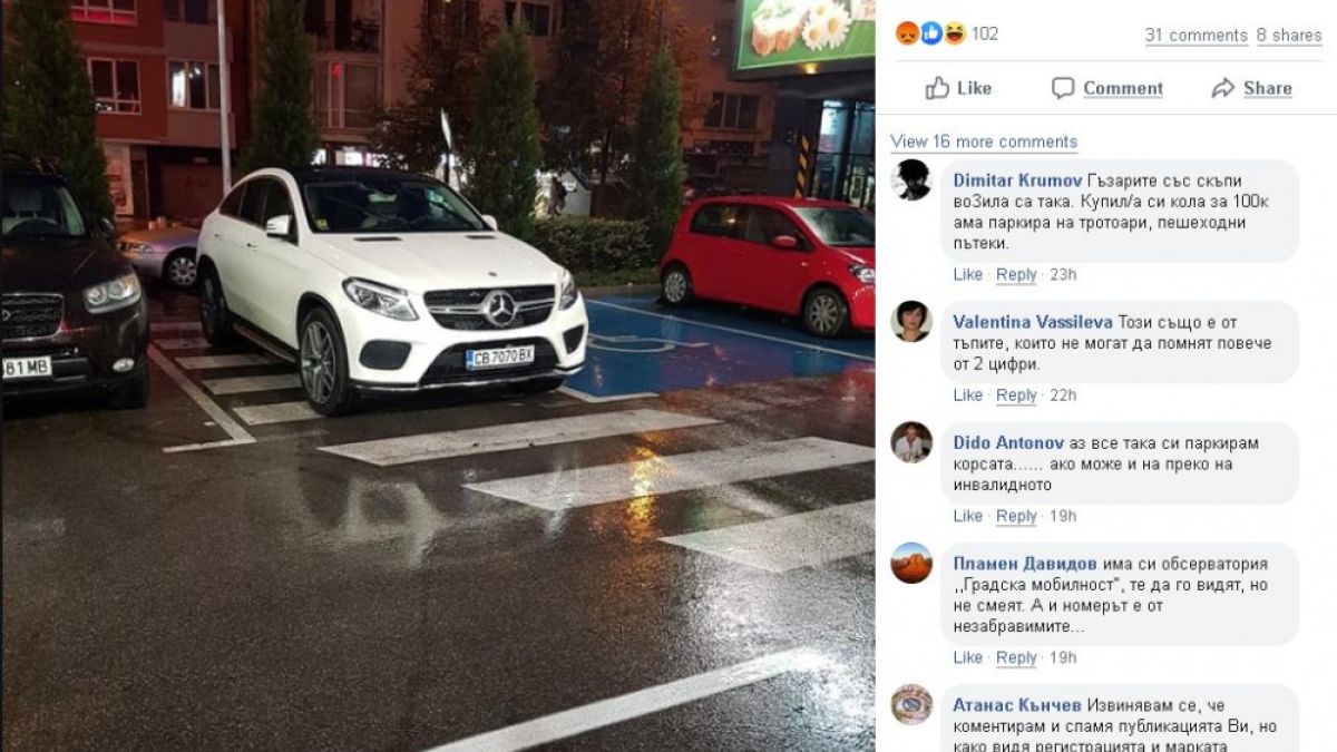 Мрежата прегря заради постъпка на шофьор с кола за 60 бона в София СНИМКА