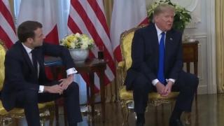 Извънредно! Горещ сблъсък между Тръмп и Макрон в Лондон ВИДЕО