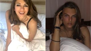 Елизабет Хърли показа гръдта си за Коледа СНИМКА 18+