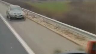 Безумец шпори в насрещното на АМ "Хемус"