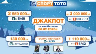 Щастливият февруари започна със 7 000 000 лева в СПОРТ ТОТО