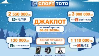 Щастливият февруари започна със 7 000 000 лева в СПОРТ ТОТО