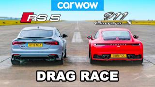 Брутален дуел между Audi RS5 и новия Porsche 911 ВИДЕО