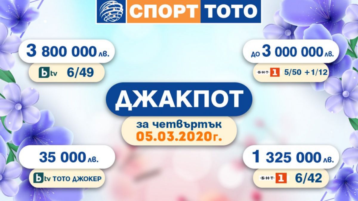 Март месец започва с печалби за над 8 390 000 лева от СПОРТ ТОТО
