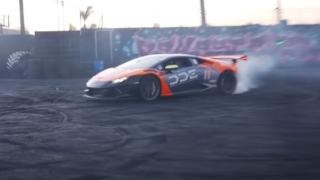 Зрелище: Як дрифт с Lamborghini завърши с ефектен пожар ВИДЕО