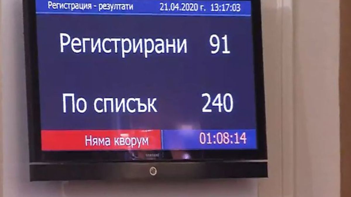 Липса на кворум в парламента отмени изслушването на Борисов