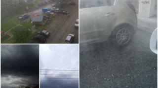Черни облаци надвиснаха над Пловдив, небето се разтвори и стана страшно СНИМКИ 