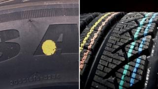 Какво означават цветните линии и точки на гумите СНИМКИ