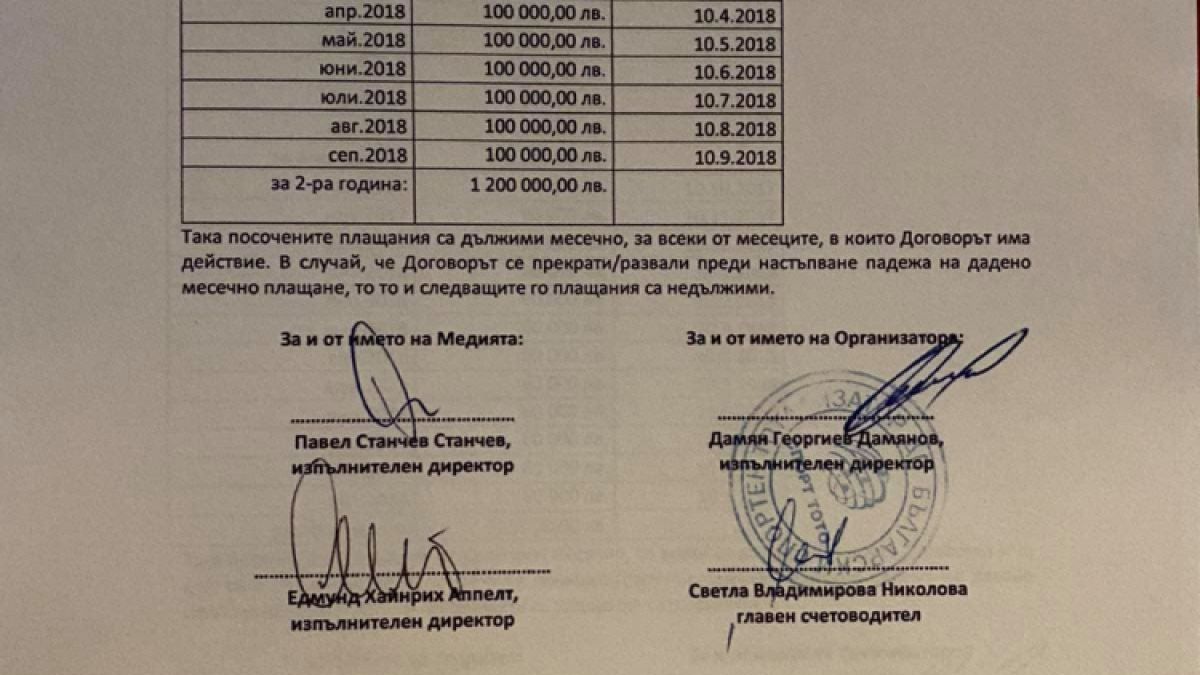ДОКУМЕНТИТЕ ПРОГОВАРЯТ! BTV нагълта 8 милиона лева за 3 години след скандален договор с тотото! Фирми на Божков се облагодетелстват