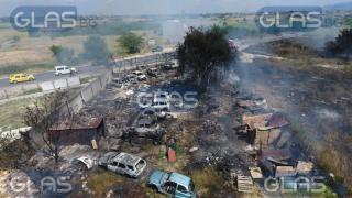 Първи СНИМКИ с ДРОН от огнения ад до Пловдив