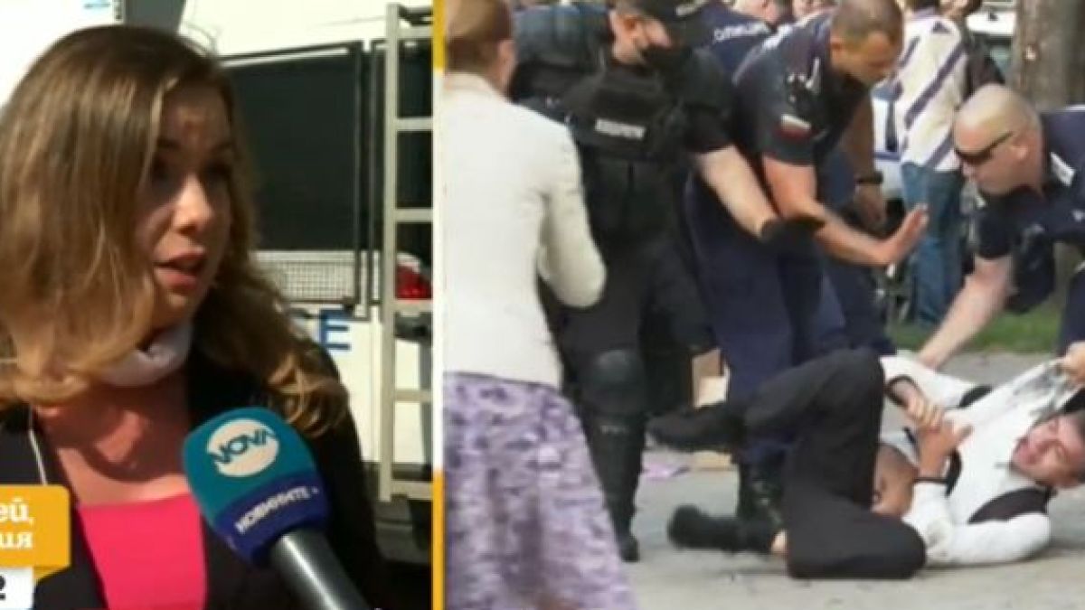 Репортерка от Нова тв и оператор ослепяха заради протестиращи СНИМКИ
