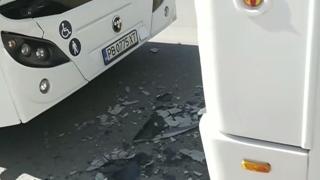 Меле между 2 автобуса в Пловдив ВИДЕО