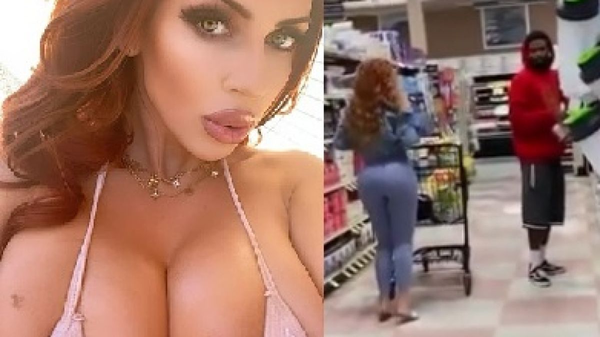 Изненада! Playboy модел оголи гърдите си пред клиент в супермаркет ВИДЕО