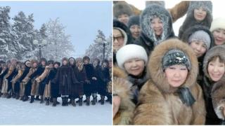 Цял свят ги гледа: 30 якутки танцуваха в снега на - 45 градуса ВИДЕО