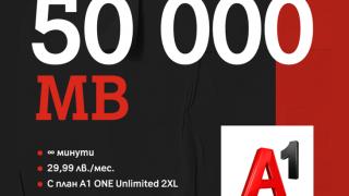 А1 вече дава до 250 000 МВ интернет на максимална скорост с планове А1 ONE Unlimited